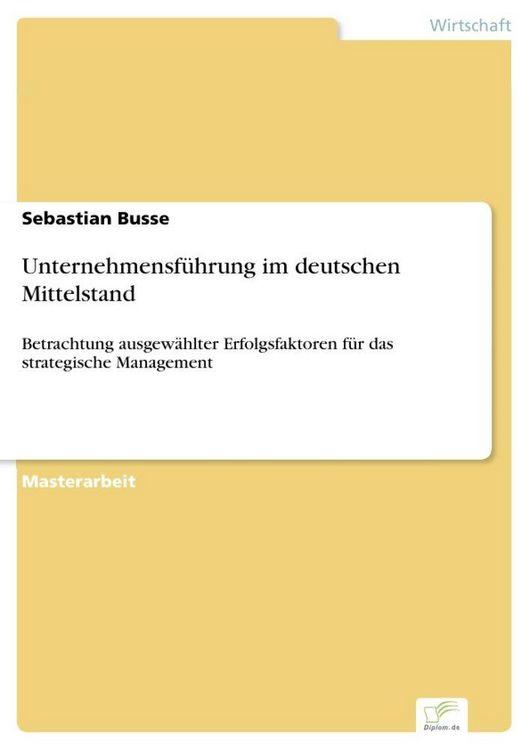 Produktbild: Unternehmensf&uuml;hrung im deutschen Mittelstand