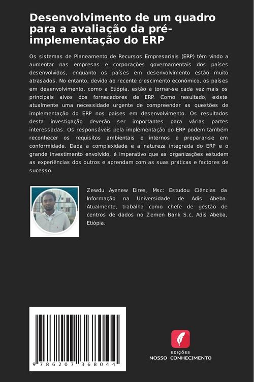 Produktbild: Desenvolvimento de um quadro para a avalia&ccedil;&atilde;o da pr&eacute;-implementa&ccedil;&atilde;o do ERP