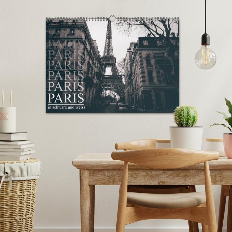 Produktbild: Paris - in schwarz und weiss (Wandkalender 2026 DIN A3 quer), CALVENDO Monatskalender