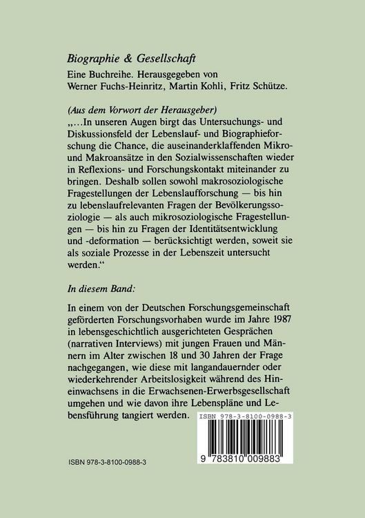 Produktbild: Arbeitslosigkeit und Lebensgeschichte