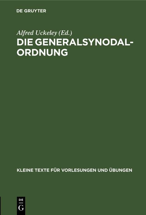 Produktbild: Die Generalsynodal-Ordnung