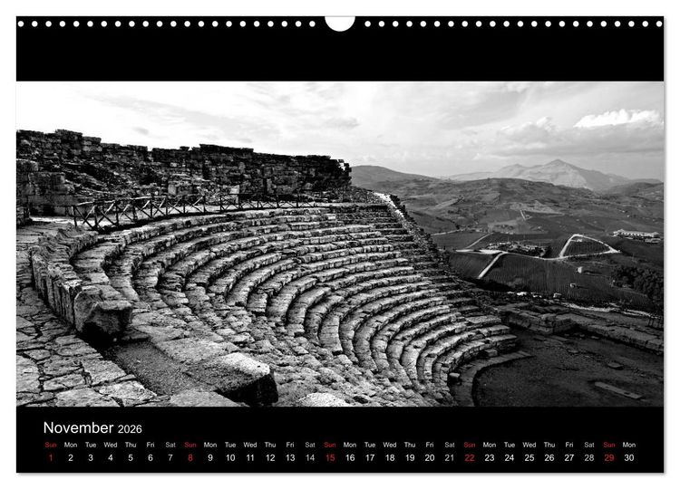 Produktbild: Black and White Sicily (Wall Calendar 2026 DIN A3 landscape), CALVENDO 12 Month Wall Calendar