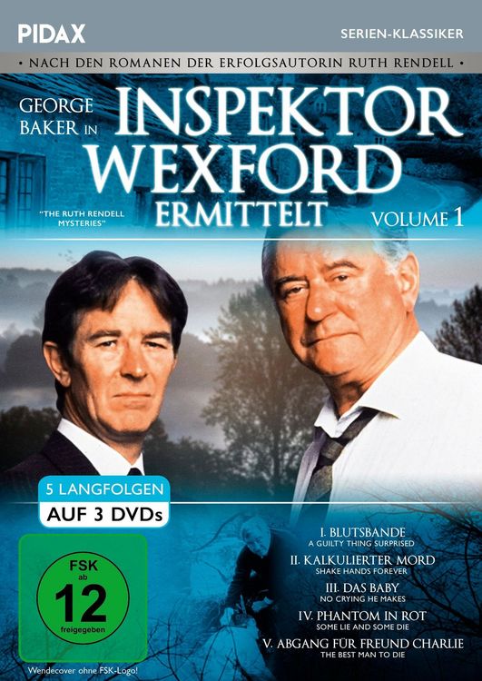 Produktbild: Inspektor Wexford ermittelt, Vol. 1 (The Ruth Rendell Mysteries) / F&uuml;nf spannende Langfolgen der legend&auml;ren Krimiserie nach den Romanen von Ruth Rendell (Pidax Serien-Klassiker) [3 DVDs]