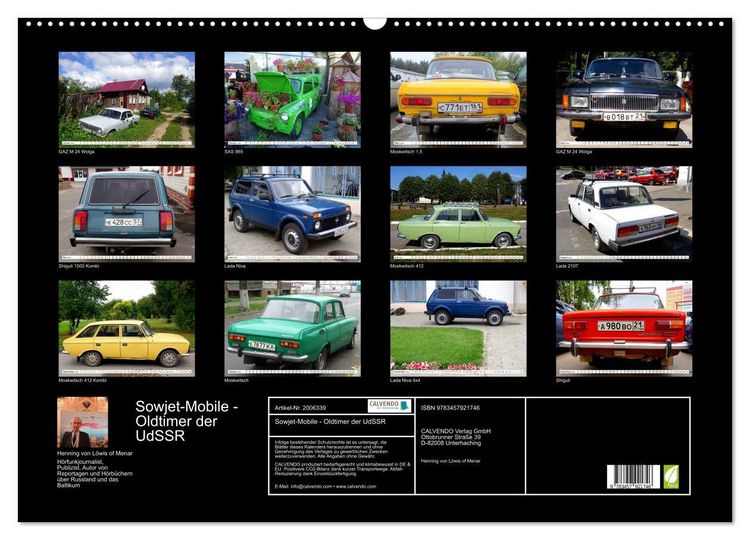 Produktbild: Sowjet-Mobile - Oldtimer der UdSSR (Wandkalender 2026 DIN A2 quer), CALVENDO Monatskalender