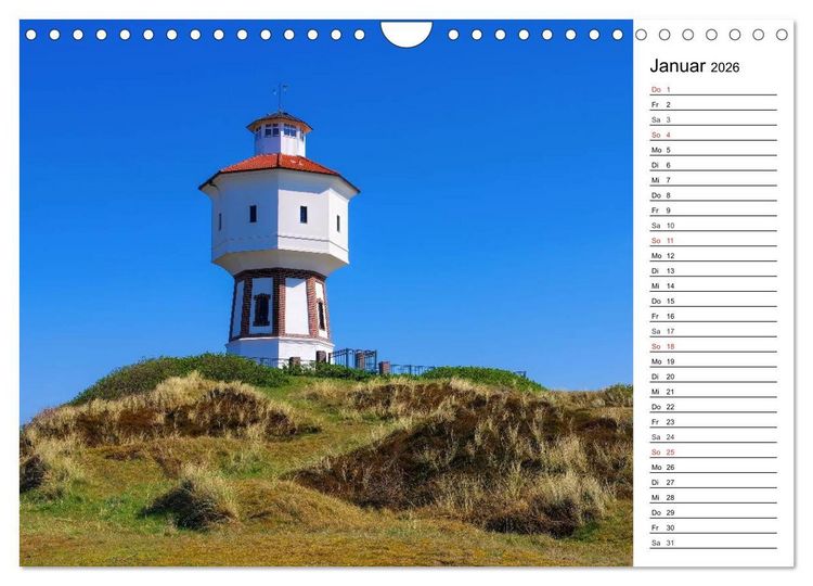 Produktbild: Langeoog - Sch&ouml;nste Insel Ostfrieslands (Wandkalender 2026 DIN A4 quer), CALVENDO Monatskalender