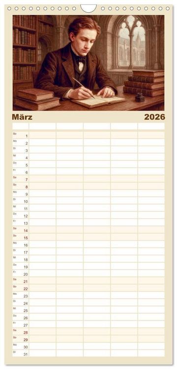 Produktbild: Familienplaner 2026 - Theodor Storm. Sein Leben, seine Werke mit 5 Spalten (Wandkalender, 21 x 45 cm) CALVENDO