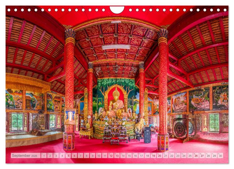 Produktbild: BUDDHA - Buddhistische Tempel in Nordthailand (Wandkalender 2026 DIN A4 quer), CALVENDO Monatskalender