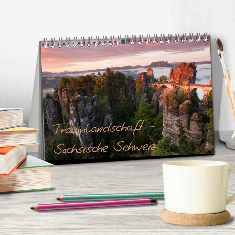 Produktbild: Traumlandschaft - S&auml;chsische Schweiz (Tischkalender 2026 DIN A5 quer), CALVENDO Monatskalender
