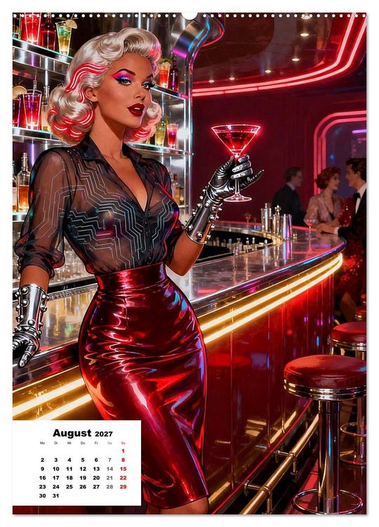 Produktbild: Neon-Girls (Wandkalender 2027 DIN A2 hoch), CALVENDO Monatskalender