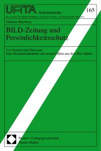Produktbild: BILD-Zeitung und Pers&ouml;nlichkeitsschutz