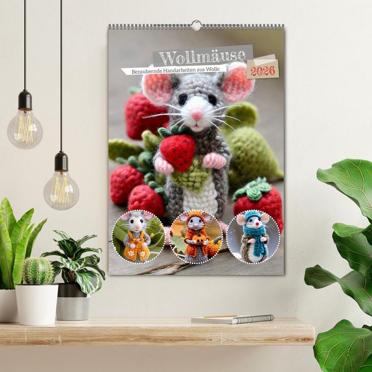Produktbild: Wollm&auml;use (Wandkalender 2026 DIN A2 hoch), CALVENDO Monatskalender