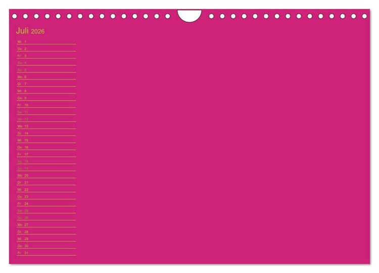 Produktbild: Bastel-Geburtstagskalender pink / Geburtstagskalender (Wandkalender 2026 DIN A4 quer), CALVENDO Monatskalender