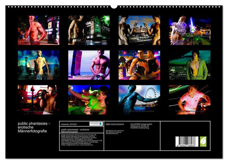 Produktbild: public phantasies - erotische M&auml;nnerfotografie (hochwertiger Premium Wandkalender 2026 DIN A2 quer), Kunstdruck in Hochglanz