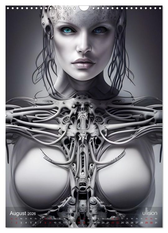 Produktbild: Biomechanic Portrait - Sch&ouml;nheit zwischen Mensch und Maschine (Wandkalender 2026 DIN A3 hoch), CALVENDO Monatskalender