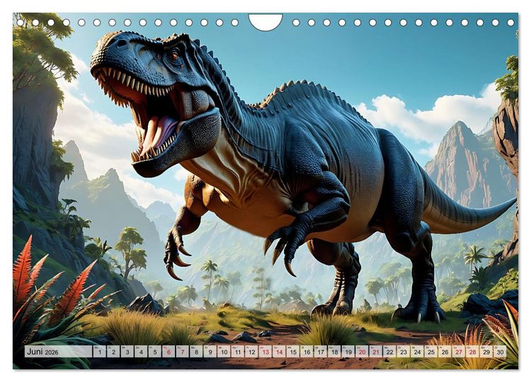 Produktbild: Dinosaurier - die Welt der Urzeitgiganten (Wandkalender 2026 DIN A4 quer), CALVENDO Monatskalender