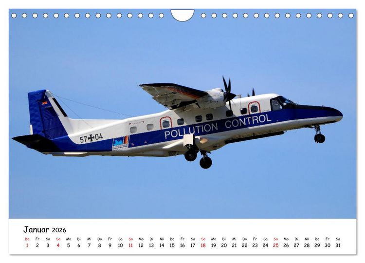 Produktbild: Flugzeuge am blauen Himmel (Wandkalender 2026 DIN A4 quer), CALVENDO Monatskalender