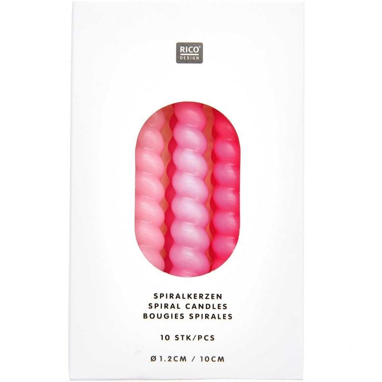 Produktbild: Spiralkerzen, Pink Mix, 10 Stk, &Oslash; 1,2 cm x 10 cm hoch