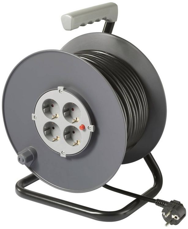 Produktbild: Sygonix SY-5655926 Kabeltrommel 25m Schwarz Schutzkontakt-Stecker