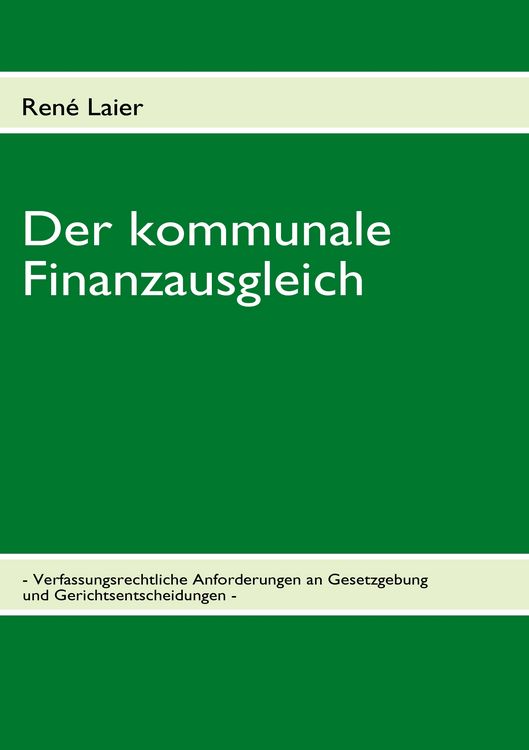 Produktbild: Der kommunale Finanzausgleich