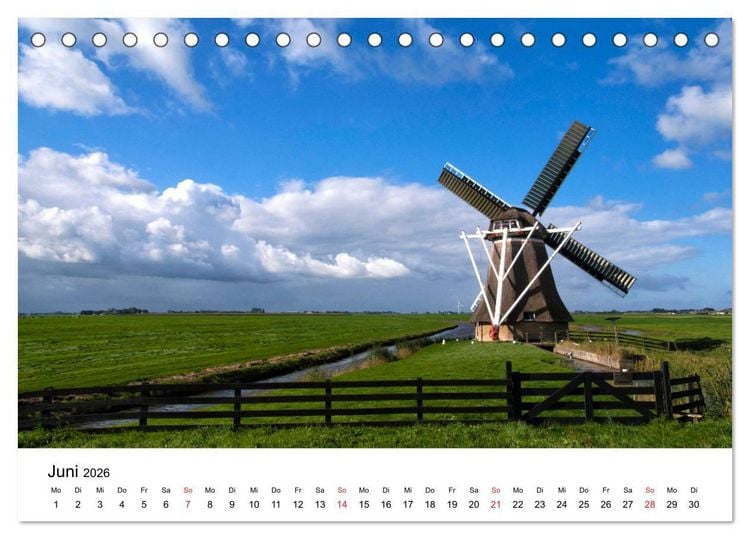 Produktbild: DIE SCH&Ouml;NSTEN WINDM&Uuml;HLEN IN HOLLAND 2026 (Tischkalender 2026 DIN A5 quer), CALVENDO Monatskalender