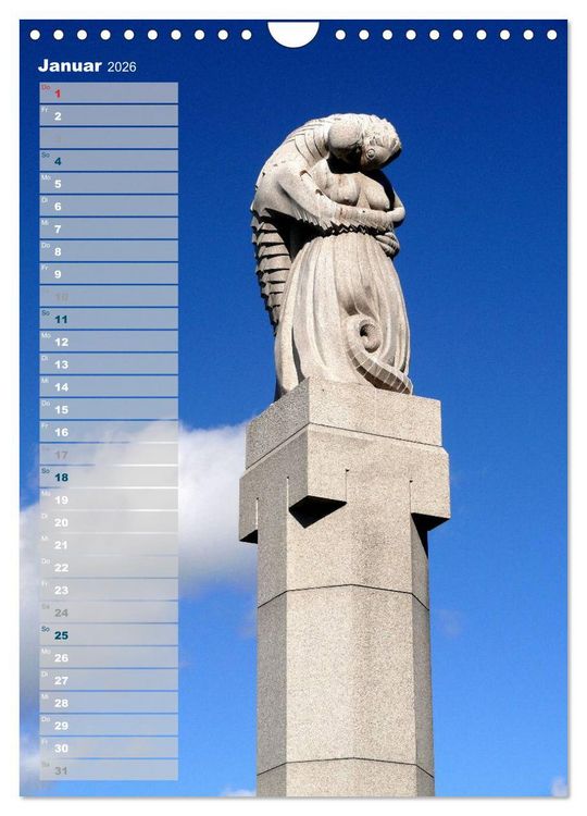 Produktbild: Skulpturen im Vigeland-Park Oslo (Wandkalender 2026 DIN A4 hoch), CALVENDO Monatskalender