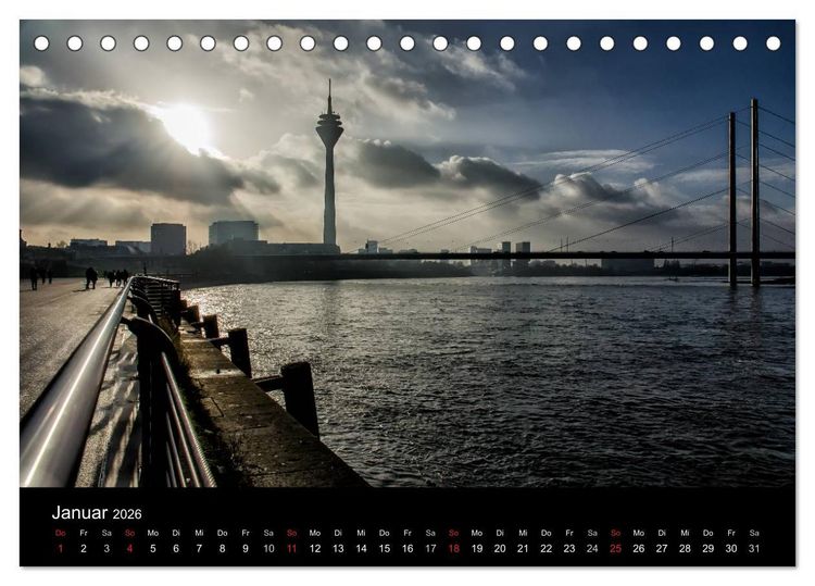 Produktbild: D&uuml;sseldorf - Rheinansichten (Tischkalender 2026 DIN A5 quer), CALVENDO Monatskalender