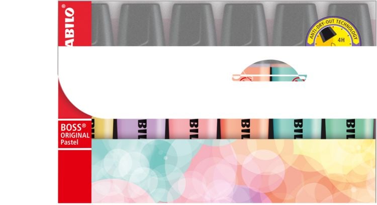 Produktbild: STABILO Textmarker - BOSS ORIGINAL Pastel - 6er Pack: Gelb, Pfirsich, Rouge, Lila, Minzgr&uuml;n, T&uuml;rkis