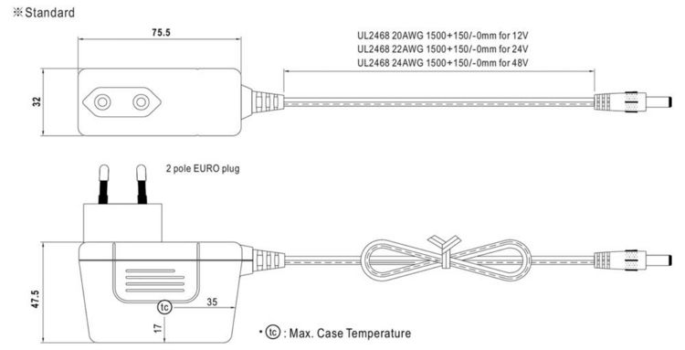 Produktbild: MEAN WELL LED-Trafo 60W 2.5A nicht dimmbar 1St.