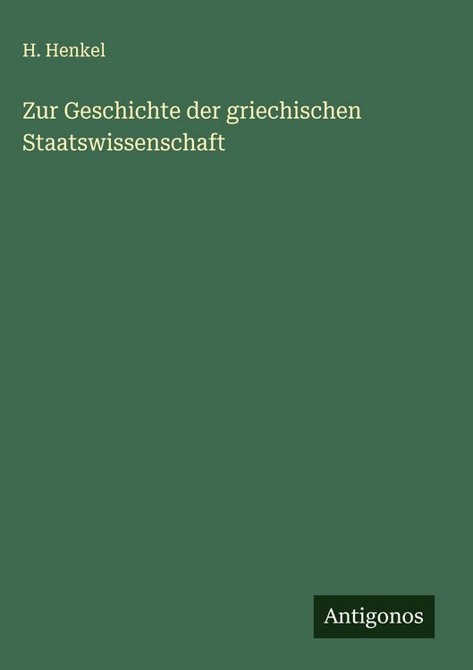 Produktbild: Zur Geschichte der griechischen Staatswissenschaft