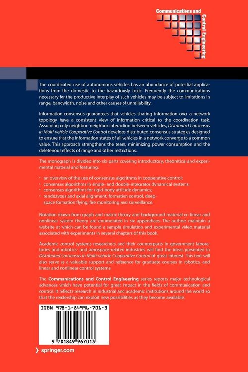 Produktbild: Distributed Consensus in Multi-vehicle Cooperative Control