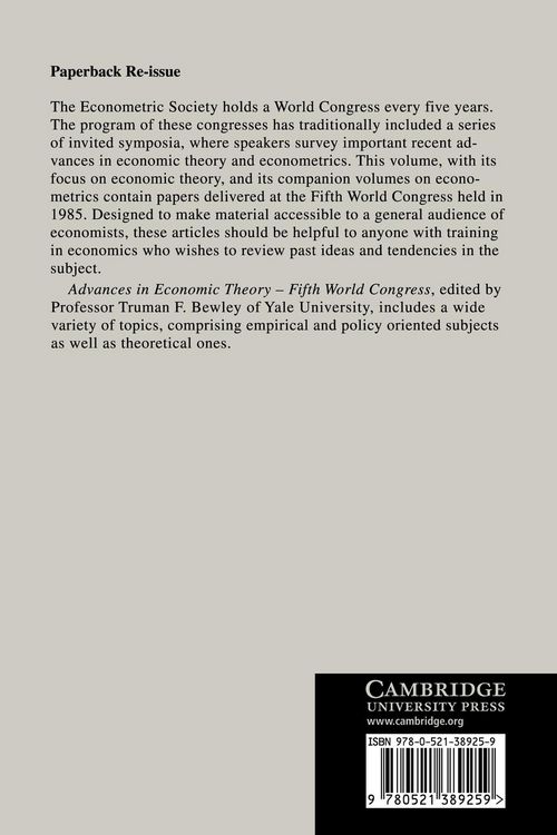 Produktbild: Advances in Economic Theory