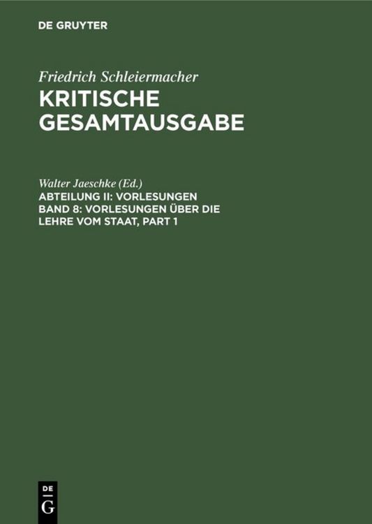Produktbild: Vorlesungen &uuml;ber die Lehre vom Staat