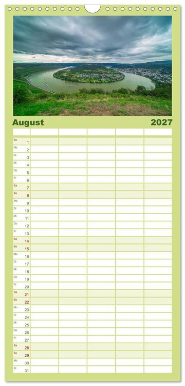 Produktbild: Familienplaner 2027 - Naturwunder - Deutschlands Flussschleifen mit 5 Spalten (Wandkalender, 21 x 45 cm) CALVENDO