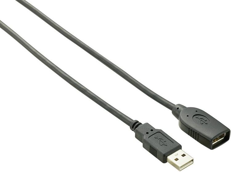 Produktbild: Renkforce USB-Kabel USB 2.0 USB-A Stecker, USB-A Buchse 10.00 m Schwarz vergoldete Steckkontakte RF-4096104