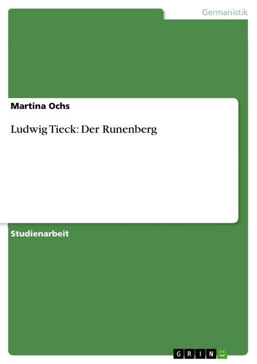 Produktbild: Ludwig Tieck: Der Runenberg