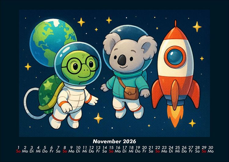 Produktbild: Taz & Kiki - Eine Reise durch die Zeit 2026 Fotokalender DIN A4