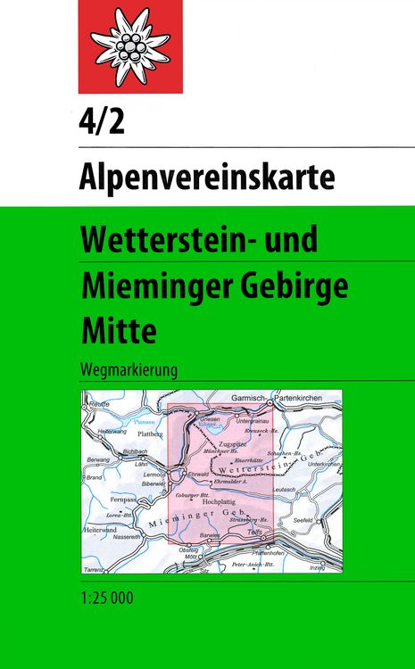 Produktbild: DAV Alpenvereinskarte 04/2 Wetterstein Mieminger Gebirge Mitte 1 : 25 000 Wegmarkierungen