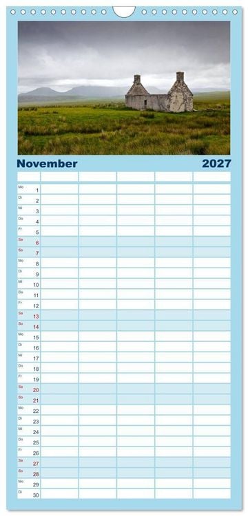 Produktbild: Familienplaner 2027 - Schottland - Wildes Land im Norden mit 5 Spalten (Wandkalender, 21 x 45 cm) CALVENDO