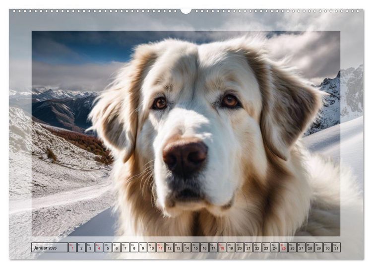 Produktbild: Majest&auml;tische Pyren&auml;en Berghunde (Wandkalender 2026 DIN A2 quer), CALVENDO Monatskalender