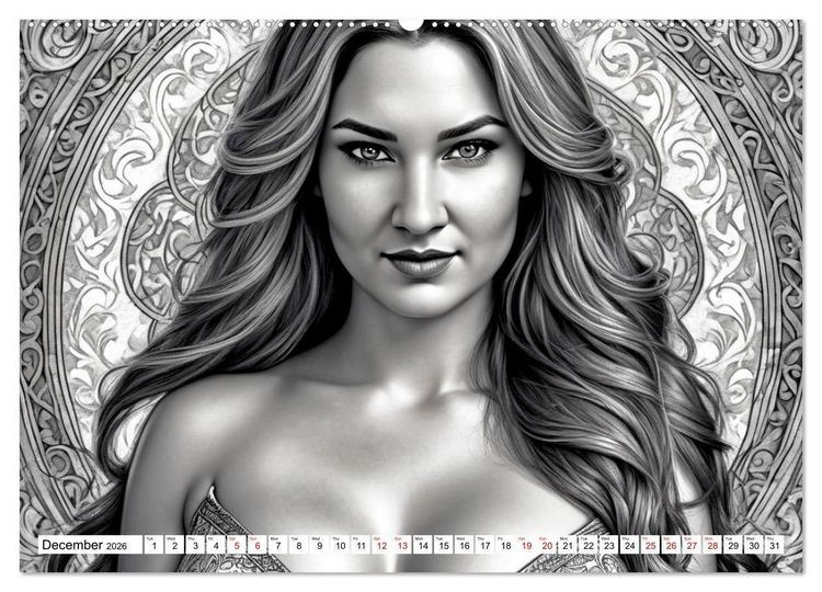 Produktbild: The Muse Moira in Twelve Facets (High Quality Premium Wall Calendar 2026 DIN A2 landscape),CALVENDO 12 Month Wall Calendar