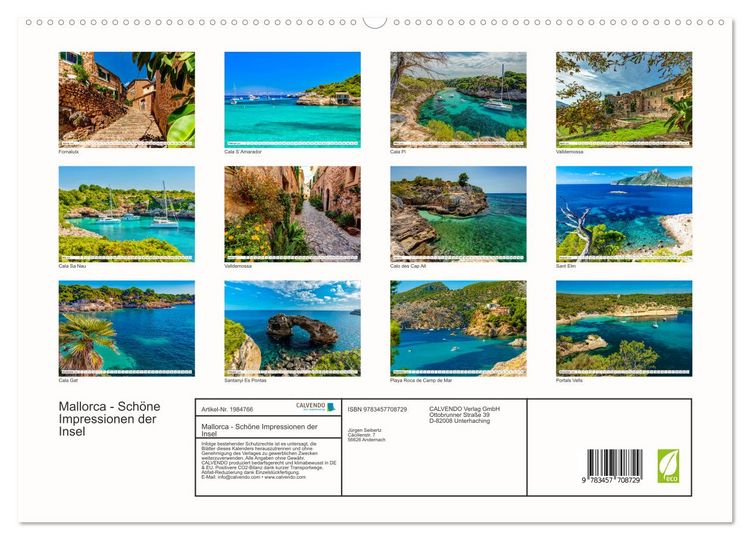 Produktbild: Mallorca - Sch&ouml;ne Impressionen der Insel (hochwertiger Premium Wandkalender 2026 DIN A2 quer), Kunstdruck in Hochglanz