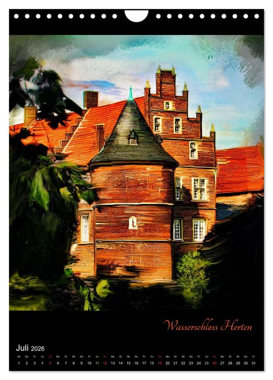 Produktbild: Herten - Digital gemalt (Wandkalender 2026 DIN A4 hoch), CALVENDO Monatskalender