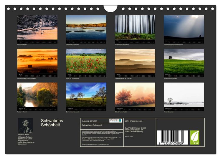 Produktbild: Schwabens Sch&ouml;nheit (Wandkalender 2026 DIN A4 quer), CALVENDO Monatskalender