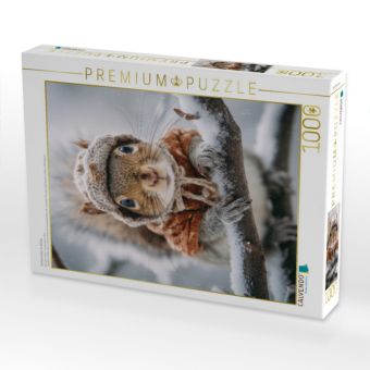 Produktbild: CALVENDO Puzzle Eichh&ouml;rnchen im Winter | 1000 Teile Lege-Gr&ouml;&szlig;e 64x48cm Foto-Puzzle f&uuml;r gl&uuml;ckliche Stunden