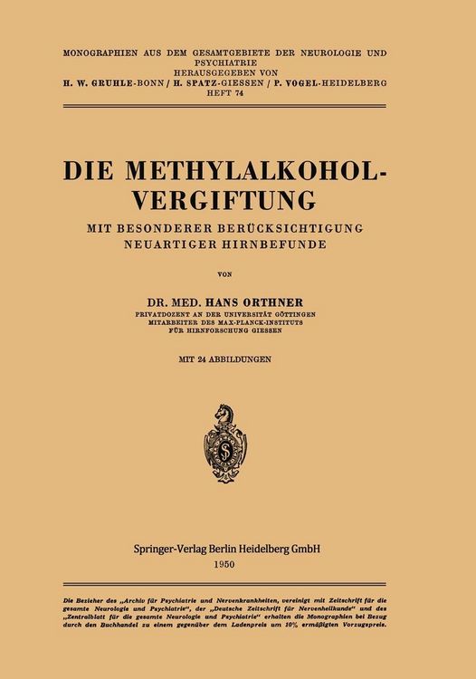 Produktbild: Die Methylalkoholvergiftung