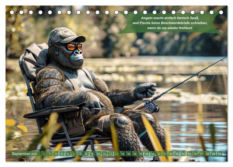 Produktbild: Der tierisch lustige Angler-Kalender (Tischkalender 2026 DIN A5 quer), CALVENDO Monatskalender