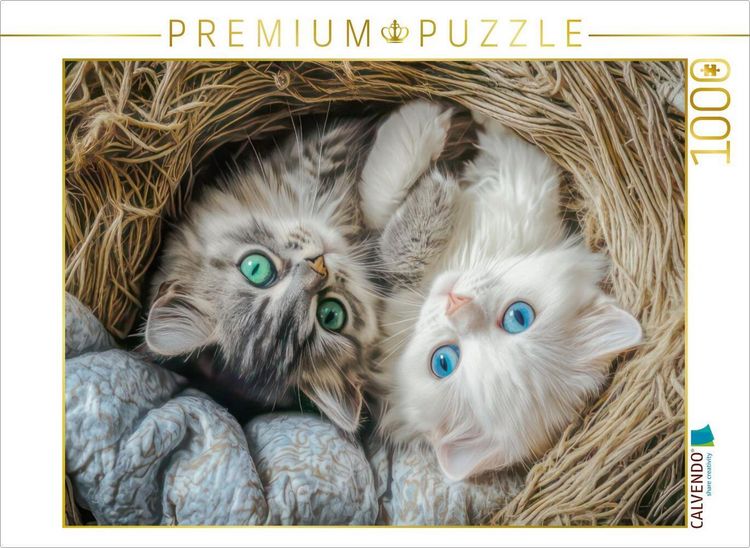 Produktbild: CALVENDO Puzzle Katzen Illustrationen | 1000 Teile Lege-Gr&ouml;&szlig;e 64x48cm Foto-Puzzle f&uuml;r gl&uuml;ckliche Stunden