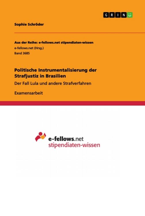 Produktbild: Politische Instrumentalisierung der Strafjustiz in Brasilien