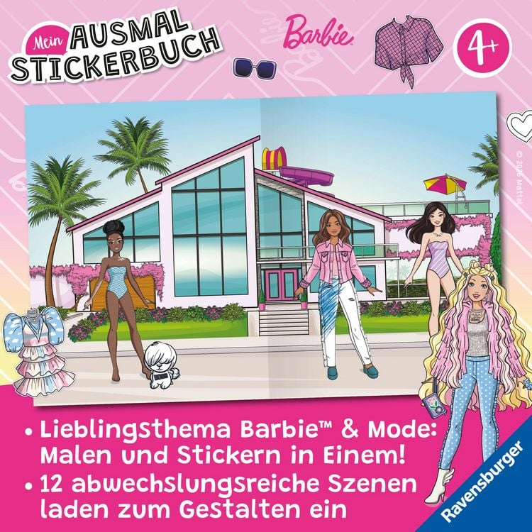 Produktbild: Mein Ausmalstickerbuch Barbie - Anziehpuppen