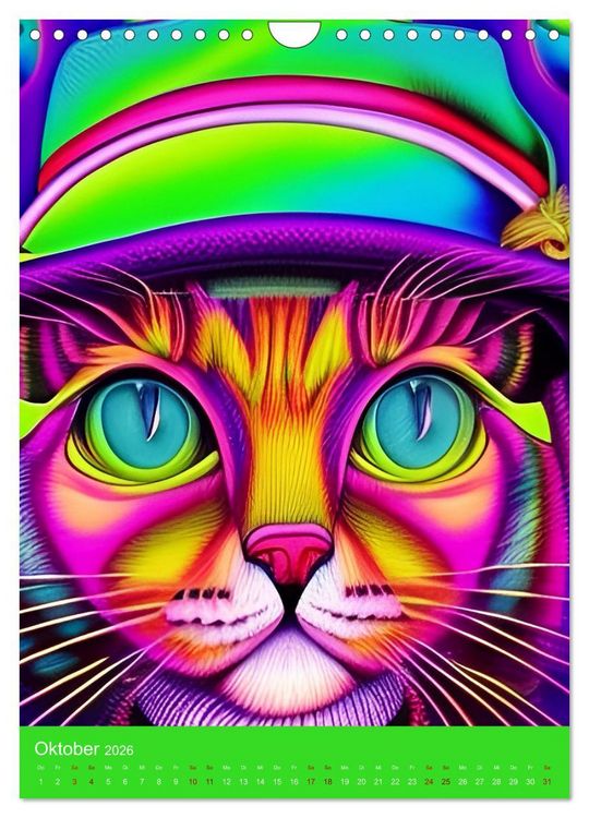 Produktbild: Crazy Neon - Das Farbspektakel (Wandkalender 2026 DIN A4 hoch), CALVENDO Monatskalender